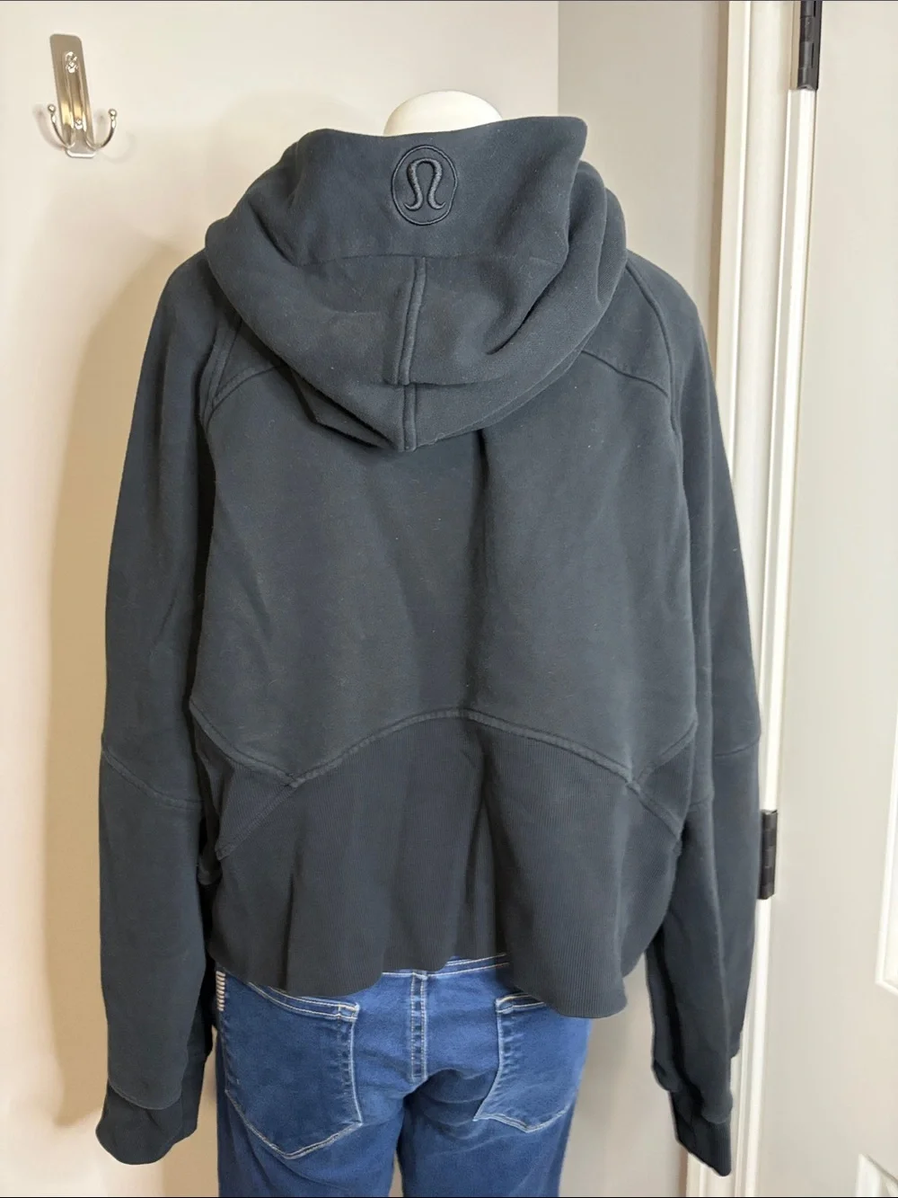 Lululemon Scuba Oversized Half Zip Hoodie Black cotton terry Sz XL/XXL